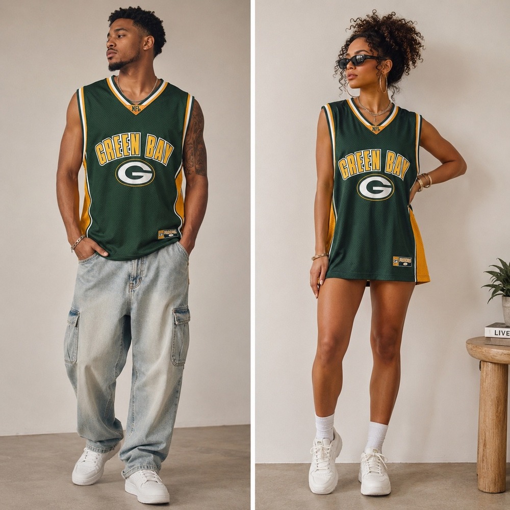 XX‎ 84 Green Bay Packers NFL Mesh Jersey Tank Oversized 27"PTP Game Day Street